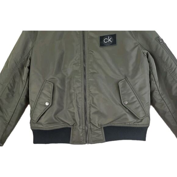 Calvin Klein ~Men's Size M~ Olive Green Full Zip Bomber Jacket Coat NEW. - Picture 15 of 16